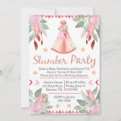 Sleepover Slumber Party Girl Pink Teepee Geburtsta Einladung (Vorderseite)