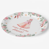 Sleepover Slumber Party Girl Pink Teepee Geburtsta Pappteller (Schrägansicht)