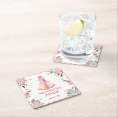 Sleepover Slumber Party Girl Pink Teepee Geburtsta Rechteckiger Pappuntersetzer (Vor Ort)