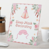 Sleepover Slumber Party Girl Pink Teepee Geburtsta Sockelschild (In Situ)