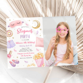 Sleepover Slumber Party Girl Wellness-Center Pink  Einladung