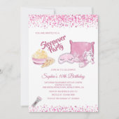 Sleepover Slumber Party Girl Wellness-Center Rosa Einladung (Vorderseite)