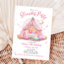 Sleepover Slumber Party Glamping Tent Birthday