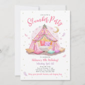 Sleepover Slumber Party Glamping Tent Birthday Einladung (Vorderseite)