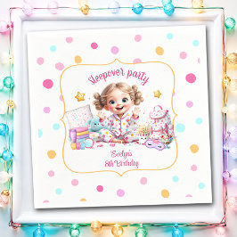 Sleepover Slumber Party Pink Niedlich Girl Polka D Serviette