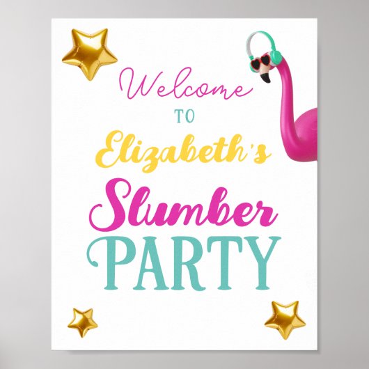 SLEEPOVER Smolber Geburtstagsparty Begrüßung Poster (Vorne)