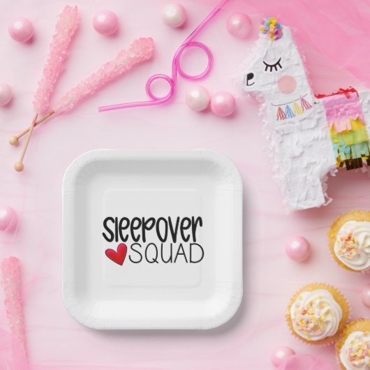 Sleepover Squad Heart Party Pappteller (Party)