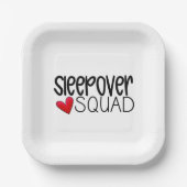 Sleepover Squad Herz-Party Pappteller (Vorderseite)