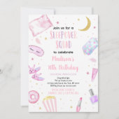 Sleepover Squad Pink Tween Girl Geburtstag Einladung (Vorderseite)