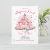 Sleepover Squad Slumber Party Girl Tent Birthday Einladung (Stehend Vorderseite)