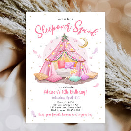 Sleepover Squad Slumber Party Girl Tent Birthday Einladung