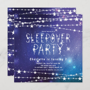 Sleepover Stars Geburtstagsparty Einladung
