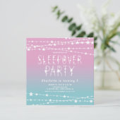 Sleepover Stars Geburtstagsparty Einladung (Stehend Vorderseite)