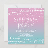 Sleepover Stars Geburtstagsparty Einladung (Vorderseite)