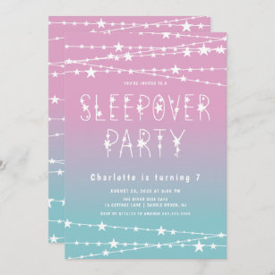 Sleepover Stars Geburtstagsparty Einladung