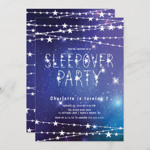 Sleepover Stars Geburtstagsparty Einladung