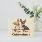 Sleeps With Chihuahuas Postkarte (Stehend Vorderseite)
