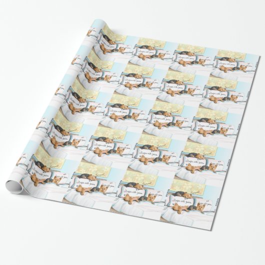 Sleeps with Yorkies Geschenkpapier (Ungerollt)