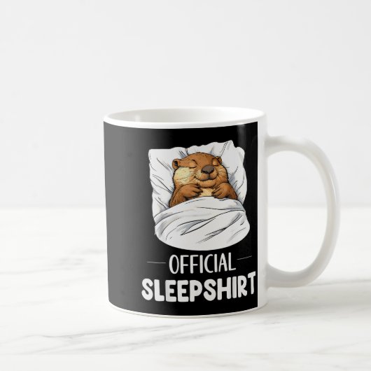 Sleepshirt Cute Sleeng Beaver Animal Lover Pajama Kaffeetasse (Rechts)