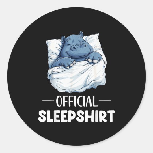 Sleepshirt Cute Sleeng Hip Animal Lovers Pajama Runder Aufkleber (Vorderseite)