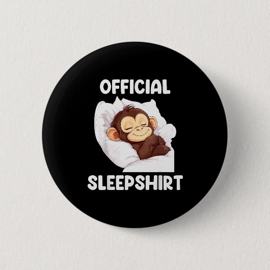 Sleepshirt Cute Sleeng Monkey Animal Lover Pajama  Button (Vorderseite)