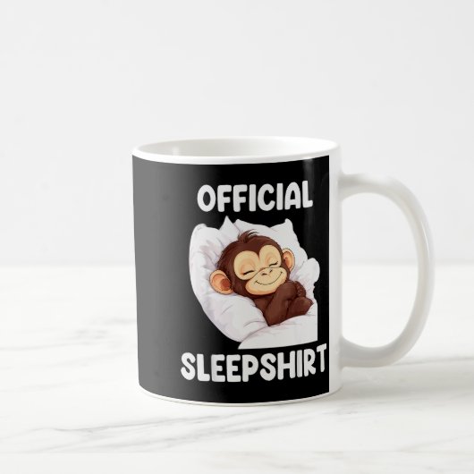 Sleepshirt Cute Sleeng Monkey Animal Lover Pajama Kaffeetasse (Rechts)