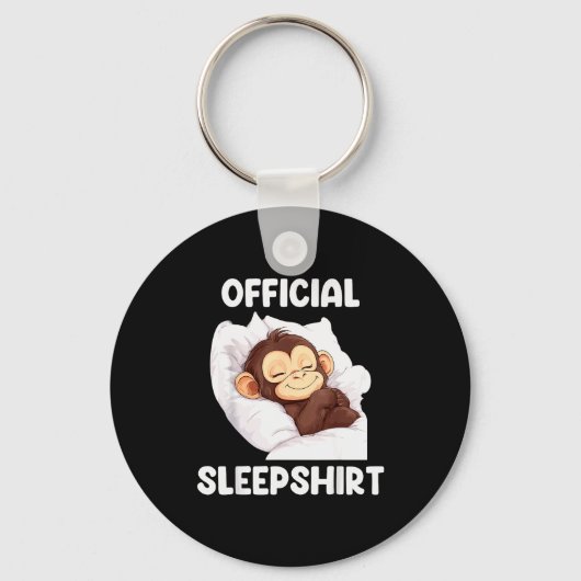 Sleepshirt Cute Sleeng Monkey Animal Lover Pajama  Schlüsselanhänger (Vorderseite)