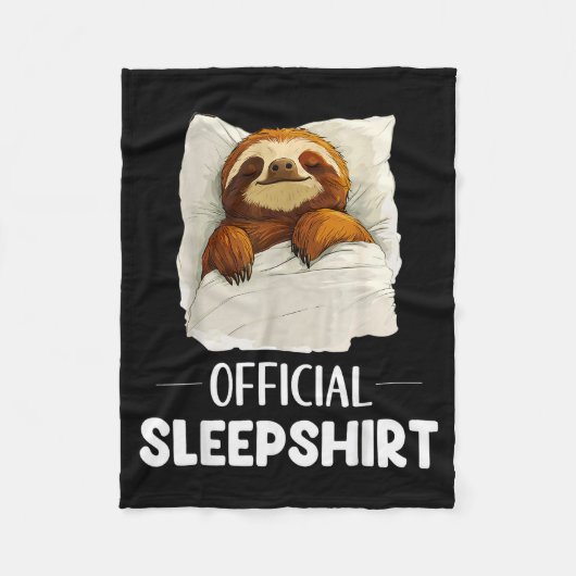 Sleepshirt Cute Sleeng Sloth Animal Lovers Pajama Fleecedecke (Vorderseite)