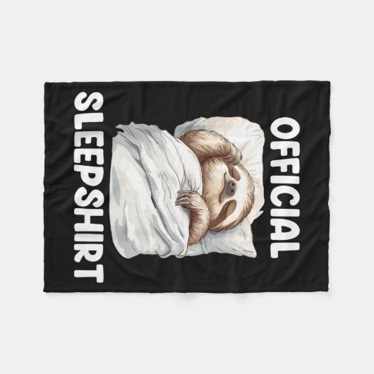 Sleepshirt Cute Sleeng Sloth Animal Lovers Pajama Fleecedecke (Vorderseite (Horizontal))