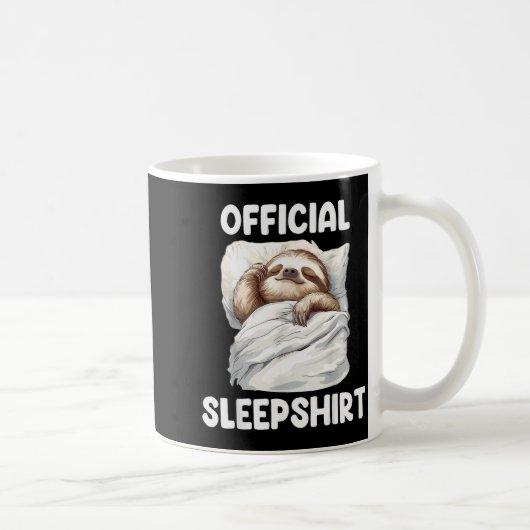 Sleepshirt Cute Sleeng Sloth Animal Lovers Pajama Kaffeetasse (Rechts)