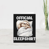 Sleepshirt Cute Sleeng Sloth Animal Lovers Pajama Karte (Vorderseite)