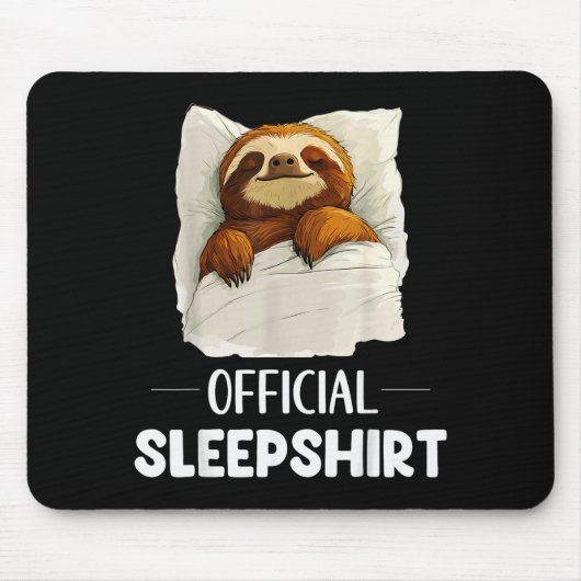 Sleepshirt Cute Sleeng Sloth Animal Lovers Pajama Mousepad (Vorne)