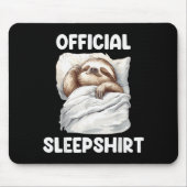Sleepshirt Cute Sleeng Sloth Animal Lovers Pajama  Mousepad (Vorne)