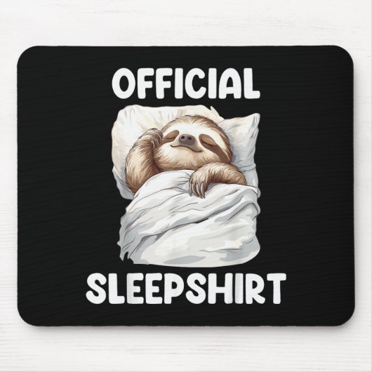 Sleepshirt Cute Sleeng Sloth Animal Lovers Pajama Mousepad (Vorne)