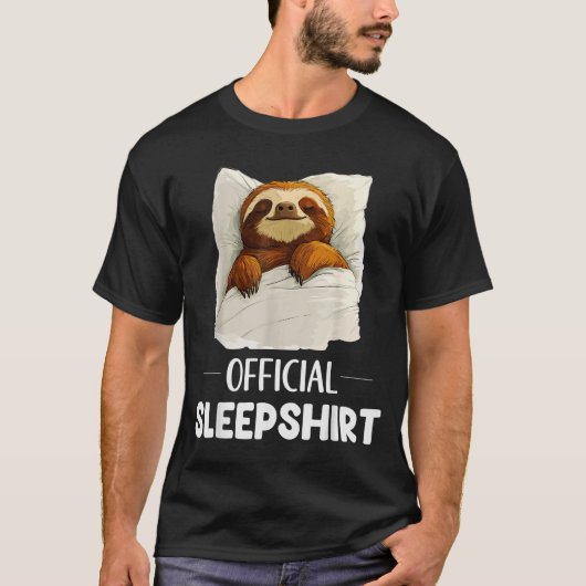 Sleepshirt Cute Sleeng Sloth Animal Lovers Pajama T-Shirt (Vorderseite)