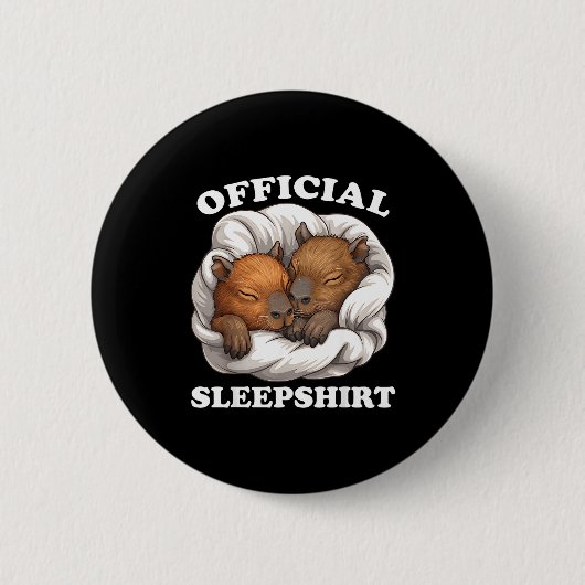 Sleepshirt Funny Capybara Nigh Capybara Lover Button (Vorderseite)