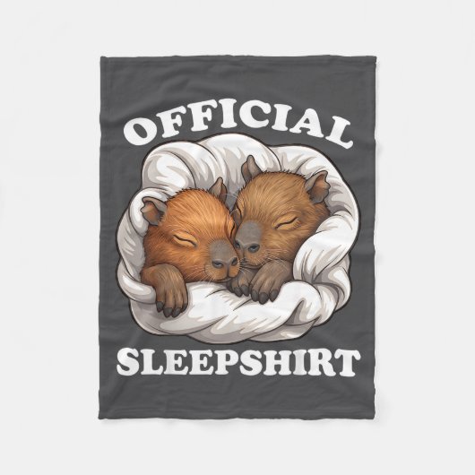 Sleepshirt Funny Capybara Nigh Capybara Lover Fleecedecke (Vorderseite)