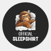 Sleepshirt Sleeng Bigfoot Sasquatch Lovers Pajama Runder Aufkleber (Vorderseite)
