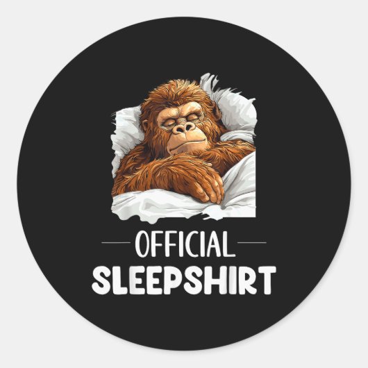 Sleepshirt Sleeng Bigfoot Sasquatch Lovers Pajama Runder Aufkleber (Vorderseite)