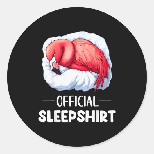Sleepshirt Sleeng Flamingo Animal Lovers Pajama  Runder Aufkleber (Vorderseite)