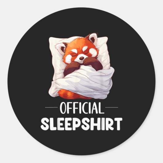 Sleepshirt Sleeng Red Panda Animal Lovers Pajama Runder Aufkleber (Vorderseite)