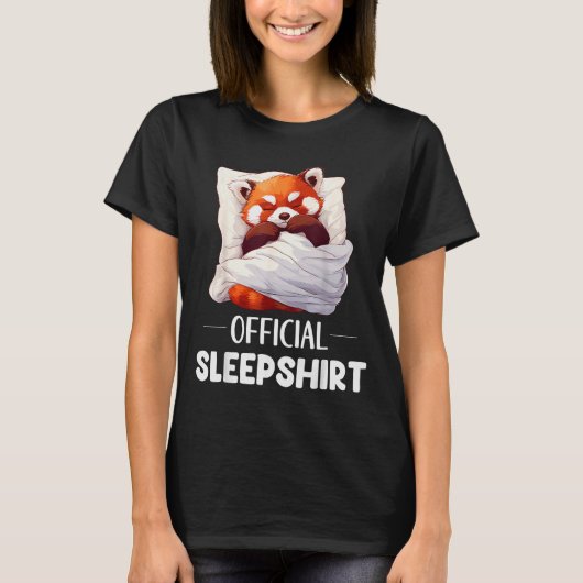 Sleepshirt Sleeng Red Panda Animal Lovers Pajama T-Shirt (Vorderseite)