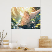Sleepy angelic animgirl im Wald Poster (Küche)