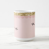 SLEEPY Augen geschlossen offene Wimpern Gold blass Kaffeetasse (Mittel)