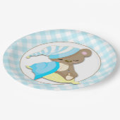 Sleepy Baby Bear Boy Pappteller (Schrägansicht)