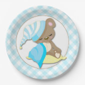 Sleepy Baby Bear Boy Pappteller (Vorderseite)