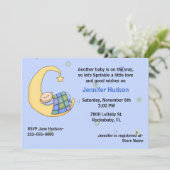 Sleepy Baby Boy Sprinkle Dusche Einladung (Stehend Vorderseite)