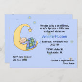 Sleepy Baby Boy Sprinkle Dusche Einladung (Vorne/Hinten)