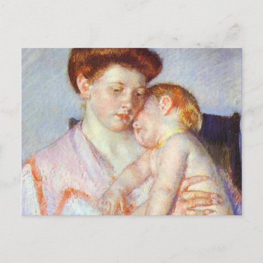 Sleepy Baby. c. 1910, Mary Cassatt Postkarte (Vorderseite)