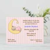 Sleepy Baby Girl Sprinkle Dusche Einladung (Stehend Vorderseite)